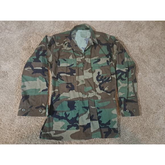 US ARMY Field Coat Woodland Camo Jacket NATO sp0100-96-d-0320 Small/long - Picture 1 of 4